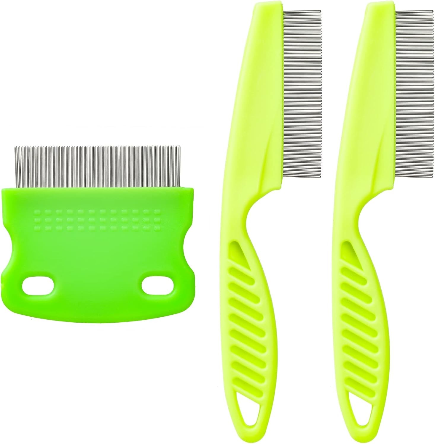 3 Pcs Flea Combs, Stain Remover Pet Combs for Cat Fleas Lice Tear Fine Tooth Gr