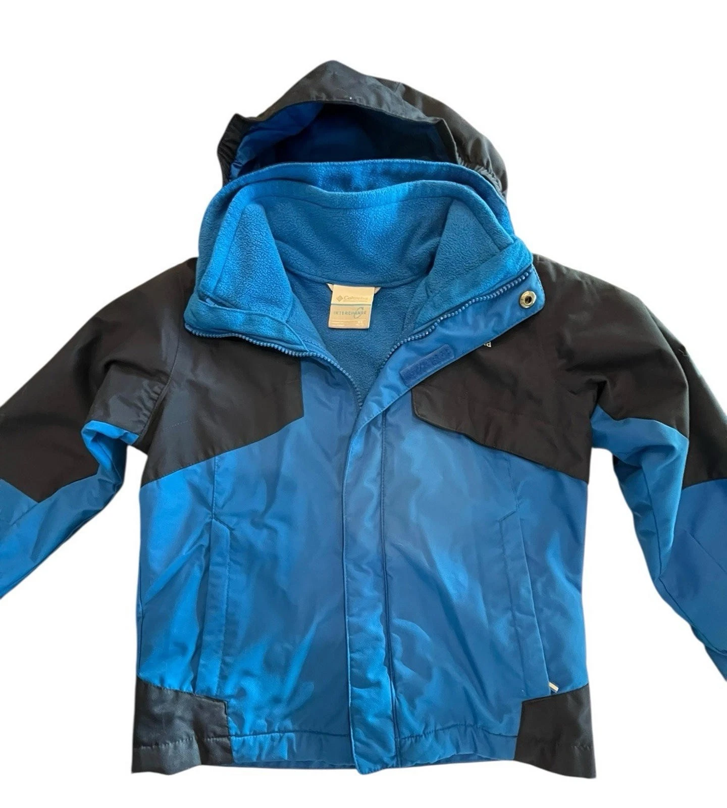 Columbia Jacket Youth XS 6/7 Blue Black Interchange 3-in-1 Omni-Tech Waterproof