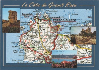 Frankreich Karte Postkarte: Cote de Granit Rose Bretagne Perros-Guirec Ansicht XT2462