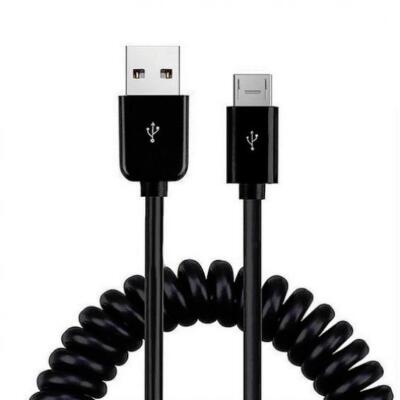 COILED USB CABLE CHARGER CORD MICRO-USB TO USB-C ADAPTER POWER