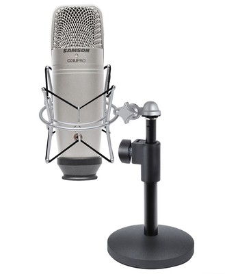 Samson C01U Pro Recording Podcast Microphone+Shock Mount+Weighted Mic Stand