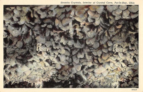Put-in-Bay Ohio Strontia Crystals Crystal Cave Interior Antique Postcard J45632 - 第 1/2 張圖片