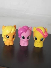 Playskool Friends Lot Of 3 My Little Pony Figures Yellow, Pink, Orange