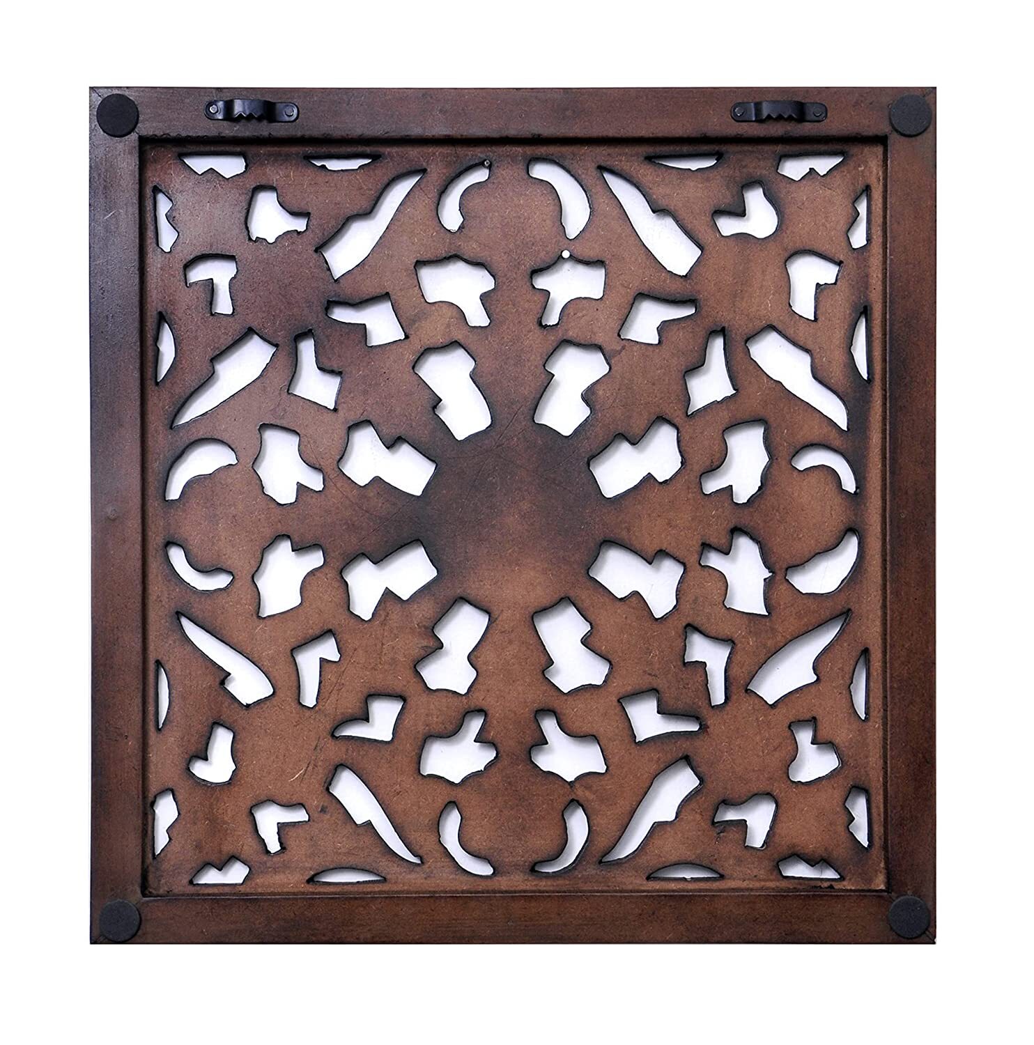 Wooden Wall Decorative Frame For Living Room Wall Panel 16x16 Inches Brown