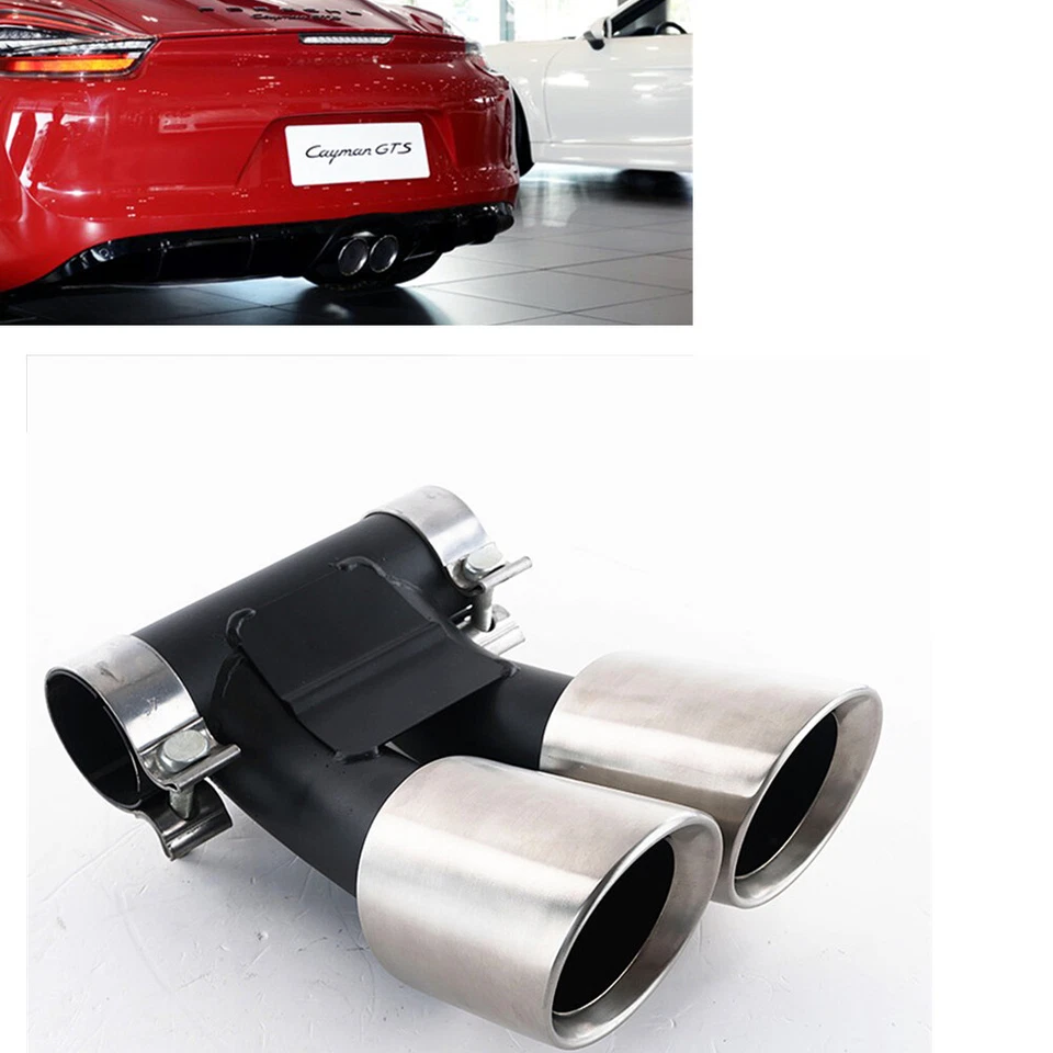 Punta silenciadora tubo de escape de acero inoxidable para Porsche Boxster 718 Cayman 987 2008-2014 Foto 2 de 4