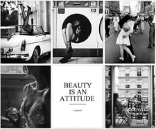 Retro Wall Art Prints Set of 6 Black and White Pictures Vintage 8"x10" UNFRAMED