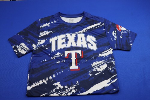 Genuine Merchandise Youth Large Texas Rangers Athletic Shirt Blue Black ...