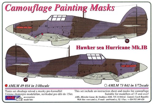 AML Models 1/48 CAMOUFLAGE PAINT MASKS HAWKER SEA HURRICANE Mk.IB