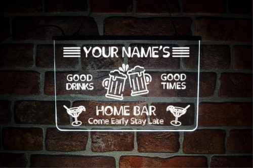 Custom Home Bar LED Neon Light Sign | Personalised Hanging Pub Wall USB Display - Picture 6 of 14
