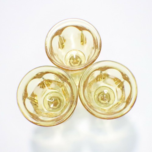 Set of 3 Old Williamsburg Yellow Wine Glasses Imperial Glass Ohio 1974-80 USA - Picture 2 of 8