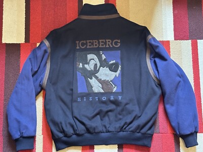 ICEBERG HISTORY LADY & THE TRAMP BOMBER JACKET SZ L 1995 DISNEY