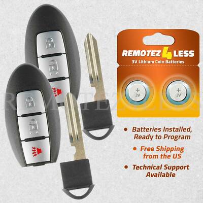 2 For 2011 2012 2013 2014 2015 Nissan Leaf Replacement Car Remote Key Fob Blade