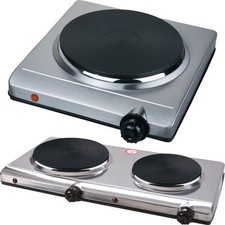 SINGLE / DOUBLE PORTABLE ELECTRICAL HOT PLATE HOTPLATE SILVER