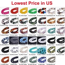 Wholesale Lot Natural Gemstone Round Spacer Loose Beads 4mm 6mm 8mm 10mm 12mm L2