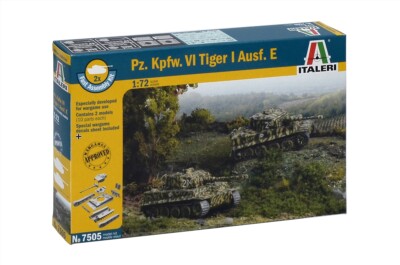 7505 Italeri 1:72, WWII, Pz.Kpfw.VI Tiger I Ausf. E, Modellbausatz unbemalt, 