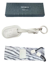 Exclusive ALEXANDER McQUEEN LUGGAGE TAG Samsonite BLACK LABEL Leather Ivory
