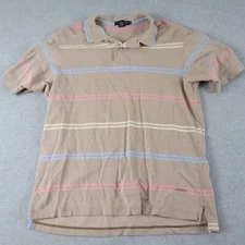 Daniel Cremieux Polo Shirt Mens Large Classics Casual Knit Striped Short Sleeve