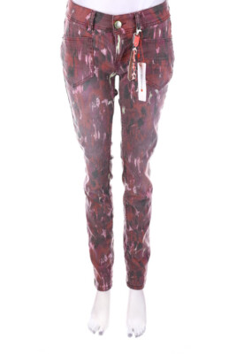 Street One Used Look Skinny Jeans Print W27 L32 purple shades NEW