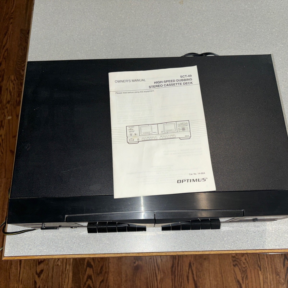 VINTAGE OPTIMUS SCT-49 STEREO DUAL CASSETTE TAPE DECK TESTED