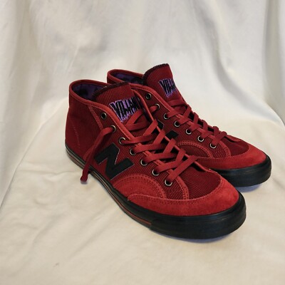 New Balance Numeric Franky Villani Mid Sneaker Shoes Red Corduroy Size 9.5 Mens 