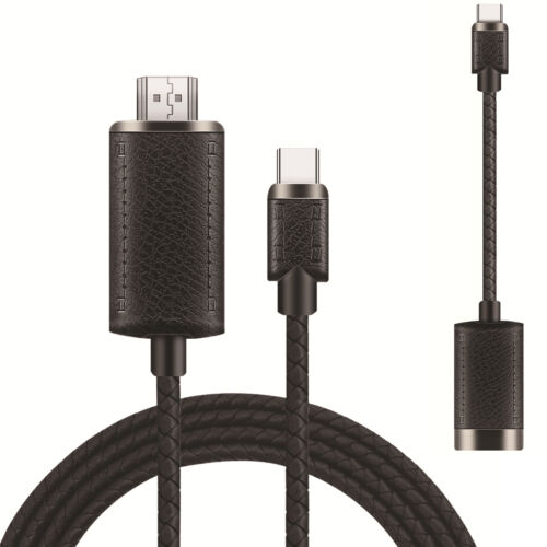 PU Leder 4K 60 HZ USB-C Typ C auf HDMI TV Kabel Kabel für Macbook Samsung Huawei - Bild 1 von 13