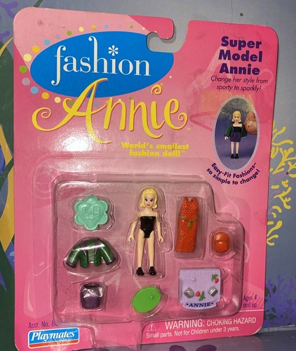 VINTAGE FASHION SHOW ANNIE DOLL Miniature Model PLAYMATES SET Polly Pockets New - Picture 2 of 13