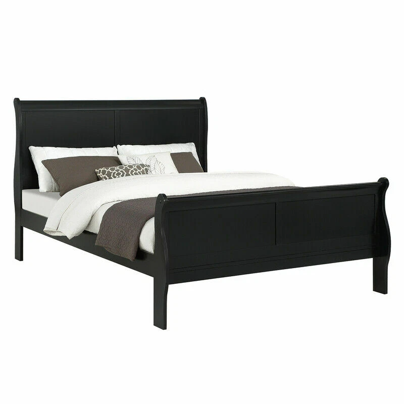 NEW Queen King Twin Full 4PC Black Sleigh Bedroom Set Modern Traditional B/D/M/N - Image 2 of 4