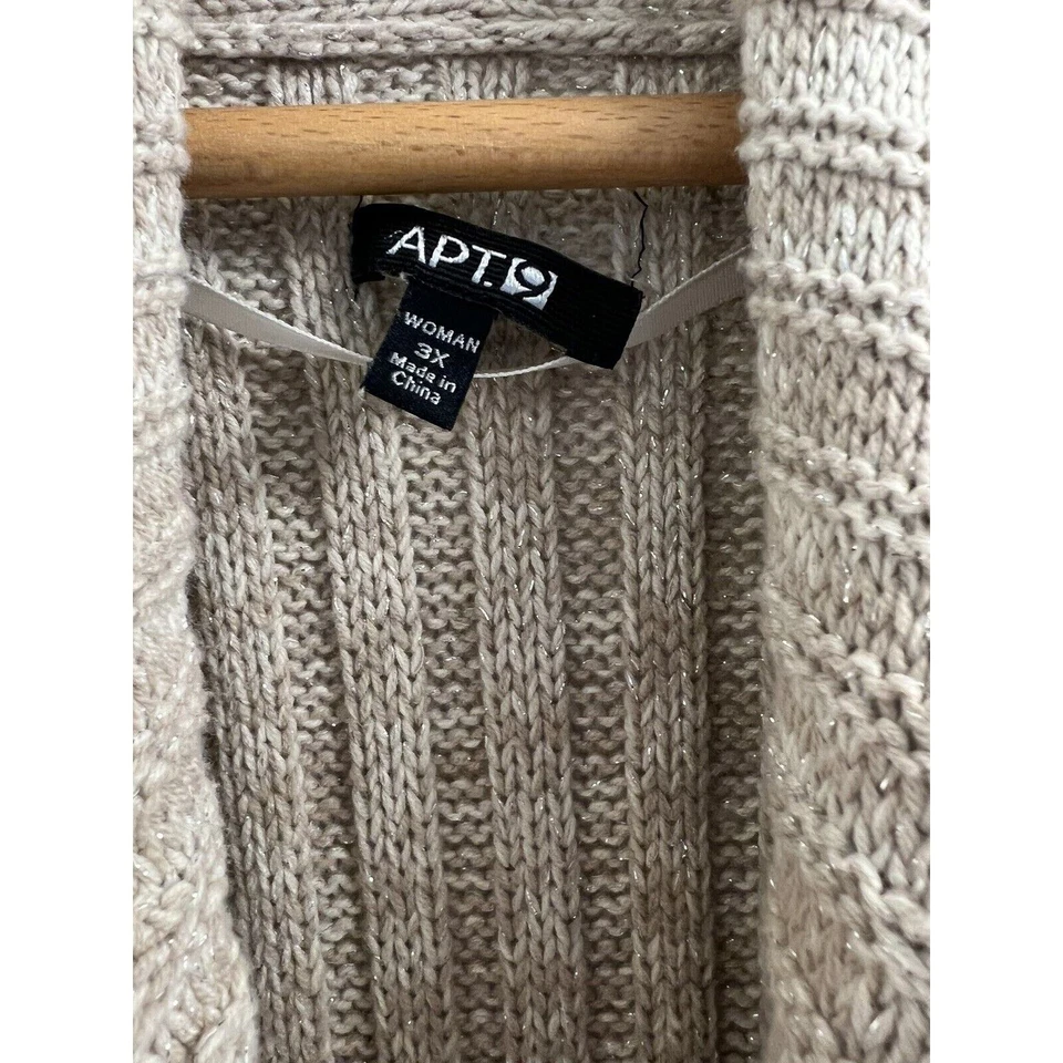 Maxi Cárdigan APT 9 3x Gris Plateado Metálico Foto 3 de 4