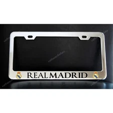 REAL MADRID License Plate Frame Custom Made of Chrome Plated Metal