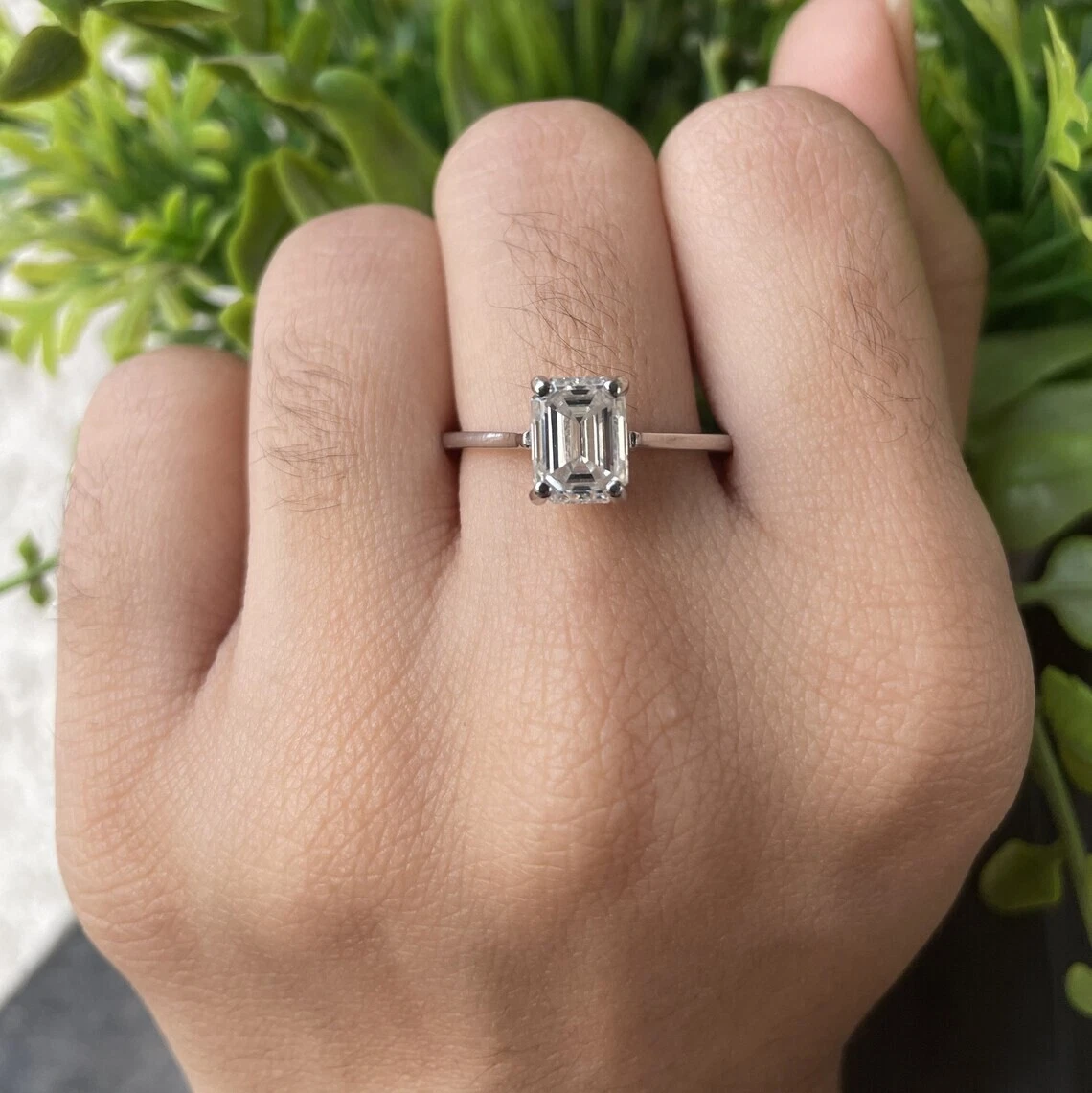 One carat emerald cut hotsell diamond ring