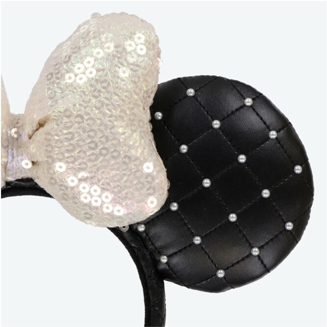 Tokyo Disney Resort Headband Ears Minnie Black Sequin Pearl  display picture 2