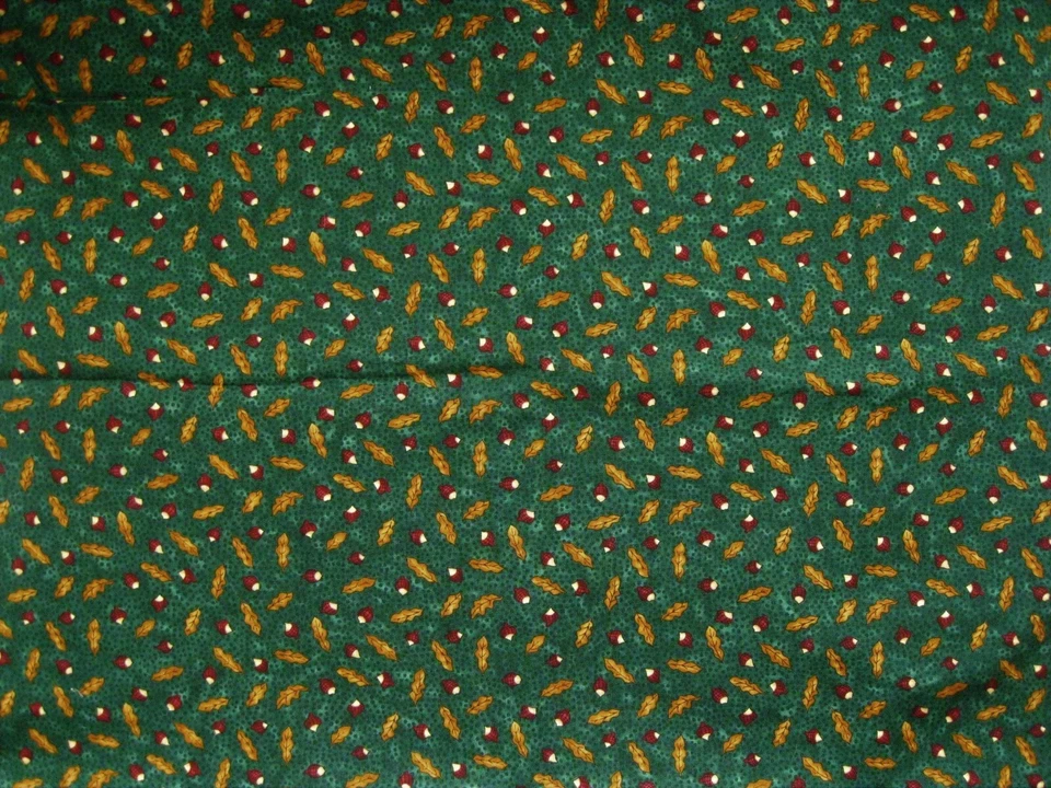 Tela Edredón Moda 71" x 44" Cynthia Young Bellotas Hojas Verde Erizo Otoño Foto 4 de 4