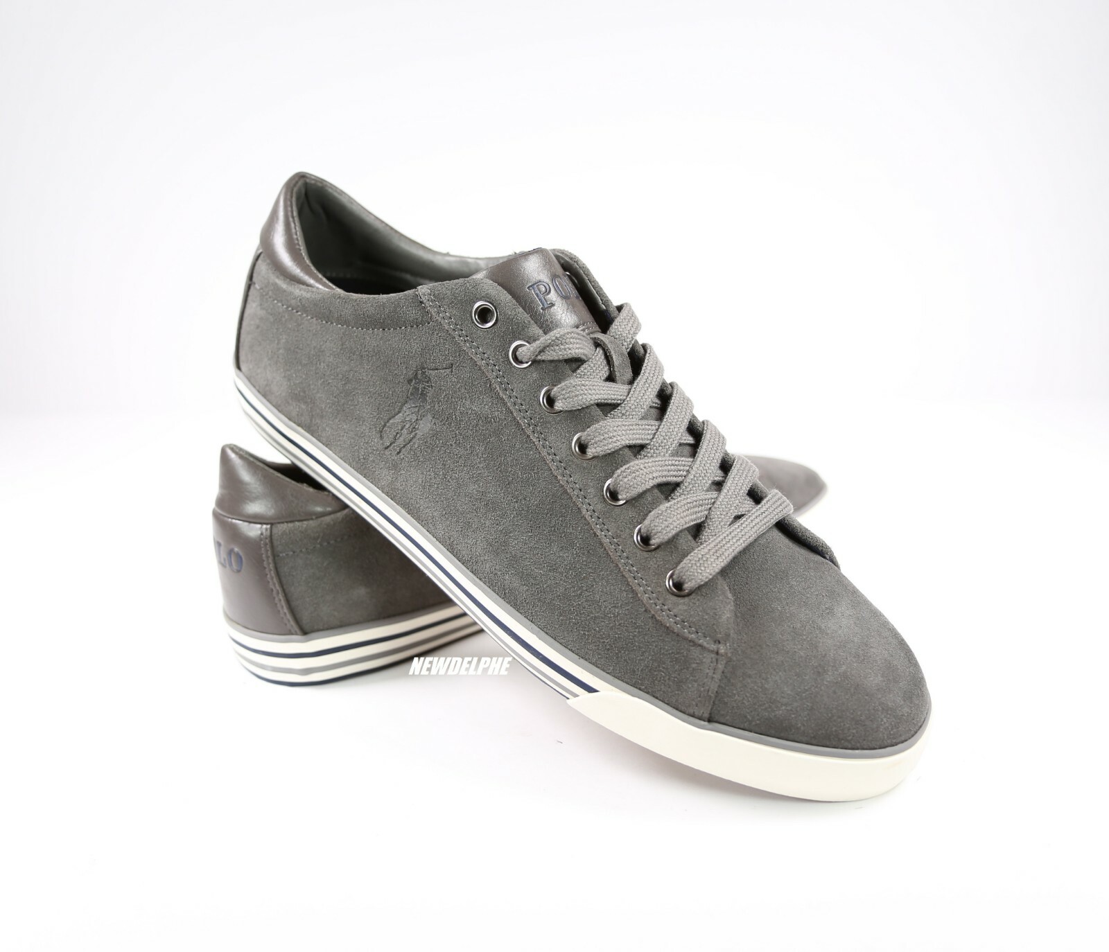 Ralph Lauren Polo Grey Sport Suede Sneakers(Harvey) Size: 11.5D New in Box