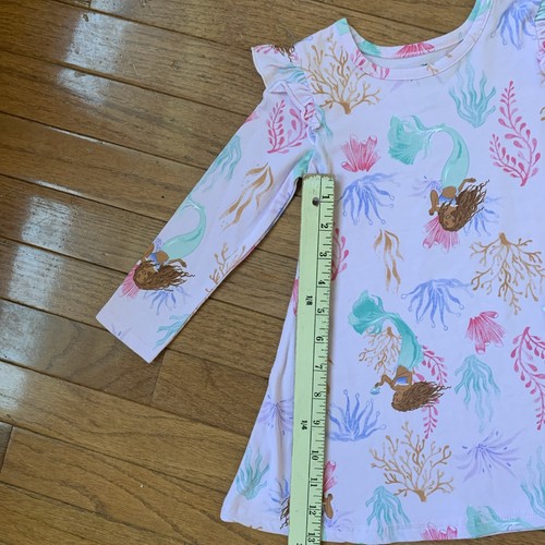 New Disney Pink The Little Mermaid Ariel Long Sleeve Dress Size 2T - Picture 3 of 6