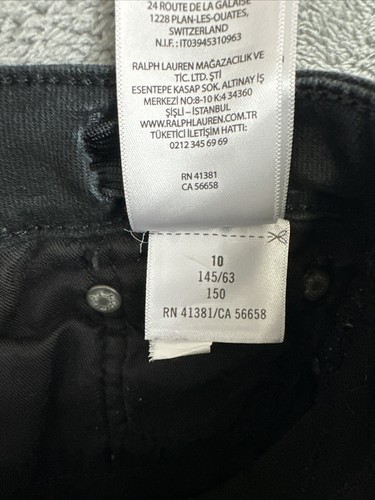 Polo Ralph Lauren Hampton Kids Jeans #10 (26x24) Black Altered Elastic Waist - Picture 6 of 15