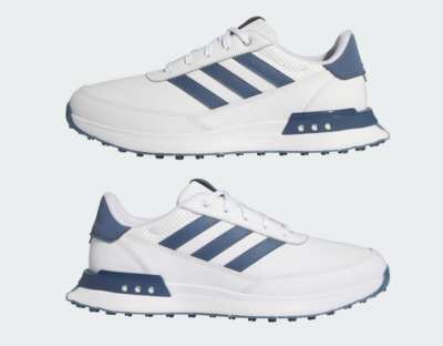 adidas S2G 24 Leather Spikeless Golf Shoes White/Navy/Silver  display picture 2