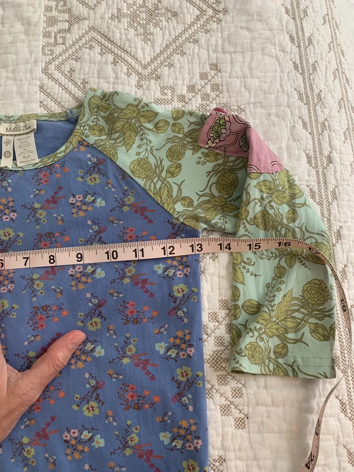 Mini Boden Matilda Jane Top Niña Blusa Azul Verde Talla 8 Foto 3 de 4