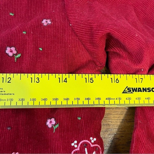 My Twinn vintage corduroy red floral embroidered dress size medium girls - Picture 8 of 11