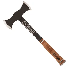 Estwing EDBA Black Eagle Double Bit Axe, Genuine Leather Grip, Black Nylon Sheat