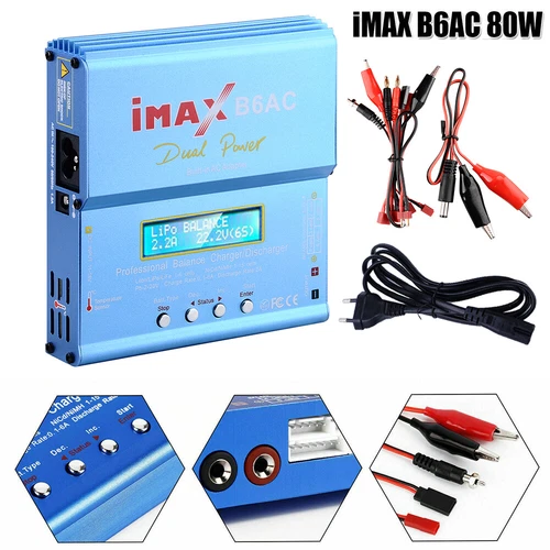 iMAX B6AC 80W Balance Netzteil LCD Digital RC LiPo NiMh Akku Batterie Ladegerät - Bild 2 von 10