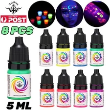 8PCS Tuffking Tattoo Ink UV Black Light Glowing Colors Inks Professional Pigment