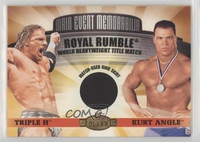 2001 Fleer WWE Championship Clash Main Event Memorabilia Triple H Kurt Angle 9aj