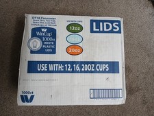 WinCup White Foam Cup Plastic Lids 12-20oz, 1000ct. 