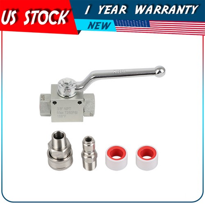 #ad Stainless Steel High Pressure Washer Ball Valve Kit for Power Washer Hose 3 8quot; $35.49