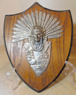 Vintage Camp Mishawaka Event Awards Plaque,  Native American Themed, 20 Feathers