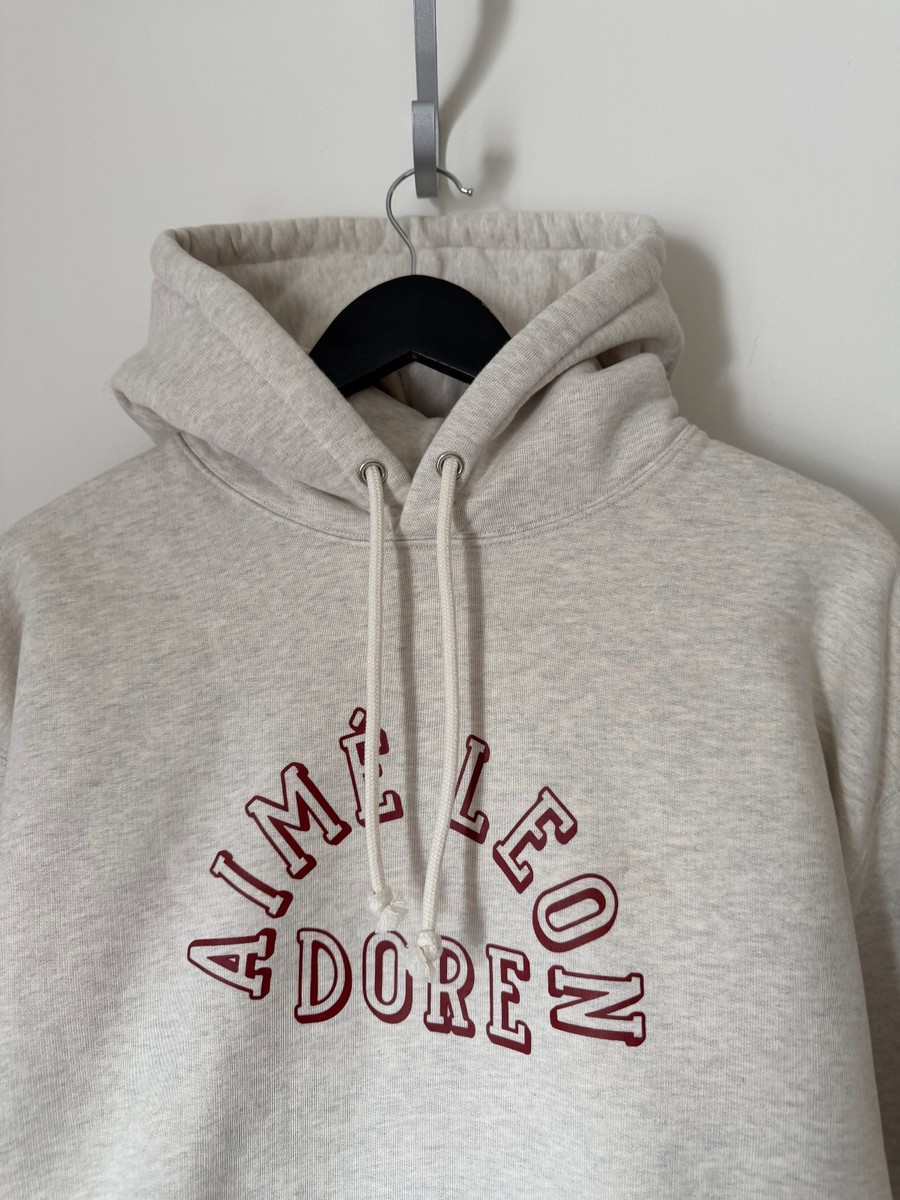 Aime Leon Dore Collegiate Logo Hoodie - Size Large - Oatmeal - NEW