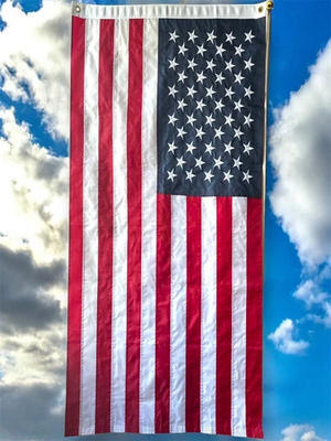 #ad USA Flag American flag street gabardine with clips for attaching to flagpole 14 $44.85