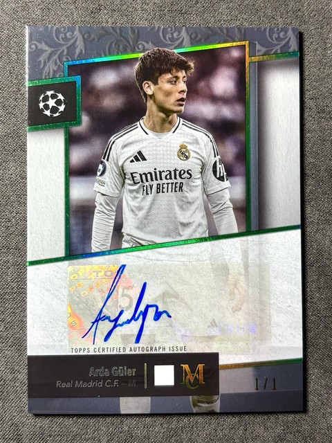 Arda Guler Auto 1/1 Emerald Real Madrid Turkey Topps Museum 2025-26  One of One