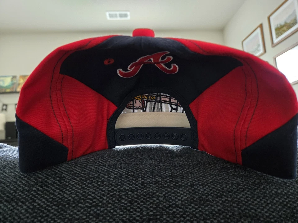 #1 Ropa Atlanta Braves 2 Tonos Vintage Snapback Años 90 Azul Marino/Rojo Foto 3 de 4