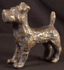 Bronze Airedale Statue Terrier 2 Lb 7.25" Tall Vintage